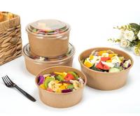 Conteneur alimentaire jetable en papier biodégradable de qualité alimentaire, bol à soupe en papier kraft 500 ml