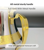 Cafetière arabe de luxe Dallah avec couvercle en acier inoxydable plaqué or pour le thé à la menthe marocain