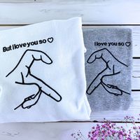 Sudadera con capucha bordada personalizada "But I Love You" Perfect His Hers Valentines Gifts tejida para Otoño Invierno