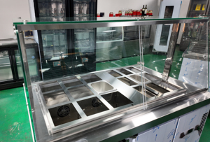 Table de préparation de salades compacte sous <span class=keywords><strong>comptoir</strong></span>, réfrigérateur à salades 2 portes, <span class=keywords><strong>comptoir</strong></span> à salades commercial en acier inoxydable pour café - Product Image 6