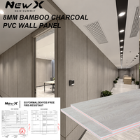 Panneau mural en film PVC au charbon de bambou OEM ODM, couleur personnalisée, texture bois, panneau mural décoratif pour la décoration intérieure résidentielle