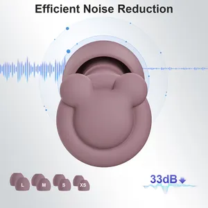 실리콘 청력 보호 만화 스타일 맞춤형 로고 수면 귀마개 이어 플러그를위한 방음 재사용 빨 소음 감소