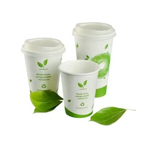 Gobelets en papier kraft jetables, écologiques, biodégradables, compostables, imperméables, à paroi simple, de qualité alimentaire, pour café chaud, 12 oz/16 oz, avec revêtement PE