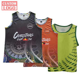 Camisetas de Baloncesto con Logotipo Único Bordado Personalizado, Chaleco Deportivo de Poliéster Sublimado Super Rugby para Hombre - Product Image 2