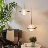 Mini lampe suspendue en verre planète, éclairages créatifs pour l'étude et la salle à manger JY9127