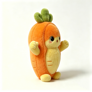 Adorable peluche de zanahoria gorda con extremidades pequeñas, juguete de peluche de vegetal naranja esponjoso para niñas, niños y decoración del hogar. - Product Image 4
