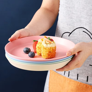 Platos Redondos de Paja de Trigo Ecológicos de Estilo Nórdico, Coloridos, Reciclables y Elegantes para Fiestas, Uso Doméstico y en Restaurantes - Product Image 5