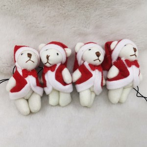 ตุ๊กตาหมีคริสต์มาส ตุ๊กตาหมีเท็ดดี้ ผ้าพลัฌ PP Cotton บรรเทาความเครียด ขนาด 4.5 ซม. ของขวัญแต่งงาน กล่องของขวัญ อุปกรณ์เสริม คริสต์มาส ซักได้ - Product Image 4