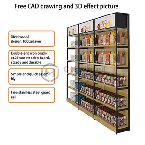 Estante de exhibición de madera y <span class=keywords><strong>metal</strong></span> para tienda de regalos, accesorio de punto de venta para tienda de regalos, estante de exhibición de comida para perros y bebés - Product Image 6