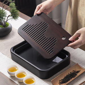 Plateau à thé de style chinois en gros d'usine, plateau à thé en bambou très vendu, matériau naturel, table à thé pour infusion à sec, un incontournable pour - Product Image 3