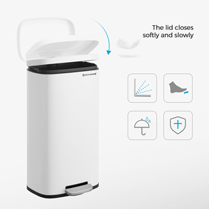 <span class=keywords><strong>Cubo</strong></span> de <span class=keywords><strong>Basura</strong></span> con Pedal de Acero Inoxidable Portátil <span class=keywords><strong>SONGMICS</strong></span> de 30L, Blanco, Ecológico, Duradero, para Uso en Interiores y Exteriores, para Baño y Cocina - Product Image 3