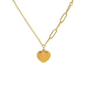 Collar de Acero Inoxidable con Colgante en Forma de Corazón para Mujer, Estilo Moderno y Popular, Collar de Acero de Titanio con Corazón para Mujer - Product Image 2