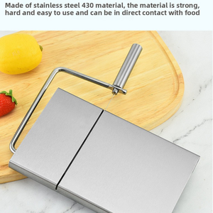 Trancheuse à fromage manuelle multifonction en acier inoxydable, gadget de <span class=keywords><strong>cuisine</strong></span> avec fils de coupe, marques d'échelle et planche à fromage et à jambon - Product Image 6