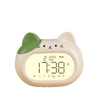 Réveil intelligent rechargeable de style moderne, design de dessin animé, affichage numérique à volume élevé, fonctionnement simple, parfait pour une utilisation comme horloge