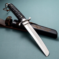 Couteau à lame fixe en acier D2, manche en bois d'ébène, couteau tactique de survie en plein air, vente en gros, 5 mm, 18 cm, couteau de camping fait main