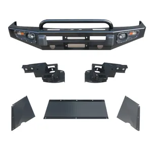 Factory Wholesales Auto Car Front Bumper Car Bumper Guard With Led Steel Front Bar for LAND CRUISER LC100