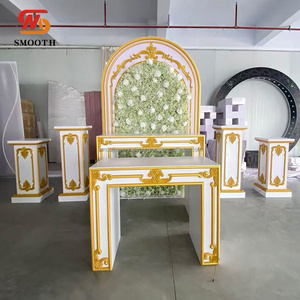 Mur de fond de mariage lisse, arche 3D avec mur de fleurs de gypsophile, support de fond, ensemble de socles pour événements - Product Image 3