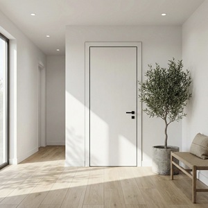 Puerta Invisible de Diseño Moderno, <span class=keywords><strong>Puertas</strong></span> <span class=keywords><strong>Ocultas</strong></span> en la Pared de Madera, <span class=keywords><strong>Marco</strong></span> de Aluminio, Puerta Interior Moderna para Dormitorio, Puerta <span class=keywords><strong>Sin</strong></span> <span class=keywords><strong>Marco</strong></span> a Ras de la Pared - Product Image 3