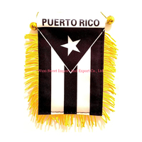 Expédition rapide, drapeau miniature en polyester 100% pour voiture, à suspendre à la fenêtre, pour la décoration du rétroviseur, Porto Rico