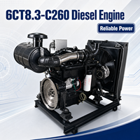 Moteur diesel robuste SCDC Cums 6CTA8.3-C260 8.3L 260HP pour excavatrice, rouleau compresseur, chargeuse et équipement industriel