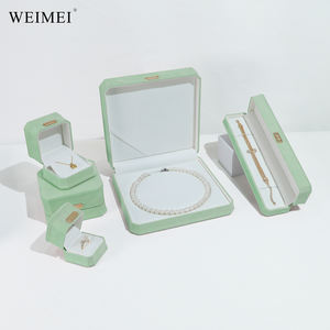 Boîte de rangement en daim de forme octogonale WEIMEI, finition en velours vert, pour l'affichage de collections de bijoux multicouches - Product Image 6