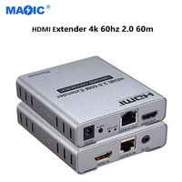 Diskon besar 4K 120M HDMI jarak jauh pemancar dan penerima 4K HDMI Extender melalui Ethernet Cat5 Cat6