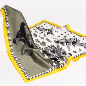 OEM ODM индивидуальная цифровая печать RPET Шелковый дизайнерский шарф женский полиэстер шелк атлас RPET шарфы для женщин