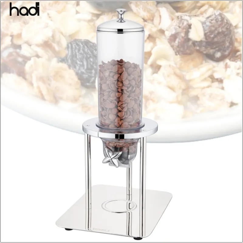 Hadi Best Quality Acrylic Cereal Dispenser Wholesale Buffet Supplies Single Plastic Dry Food Container for Hotels
