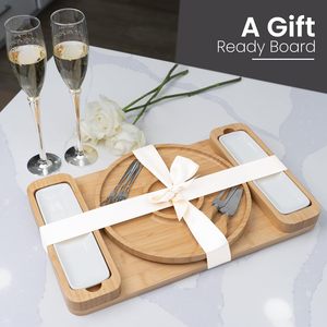 Juego de Platos de Bambú para Delicatessen, un Gran Tablero de Quesos de Bambú, Juego de Regalo Equipado con Platos, Utensilios y Artículos de Servicio para Exhibir Carnes - Product Image 4