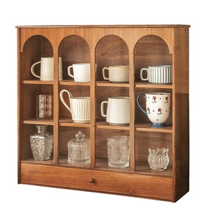 Porte-gobelets en bois de pin massif, mini-armoire de <span class=keywords><strong>rangement</strong></span> pour maisons de poupées, cuisine, salon, utilisation murale, multifonctionnel - Product Image 1