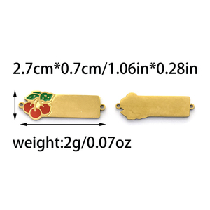 Bracelet en acier inoxydable 316L doré avec émail, motif fleur et cœur, coloré et gravable, pour enfants, vente en gros, personnalisable OEM - Product Image 4
