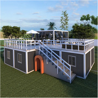 Casa Modular Prefabricada de Dos Pisos con Gran Terraza en el Techo para Complejos Turísticos