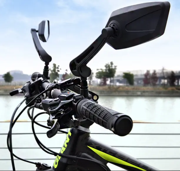 Mountain bike rearview mirror Glass mirror foldable plane reflector left and right riding accessories