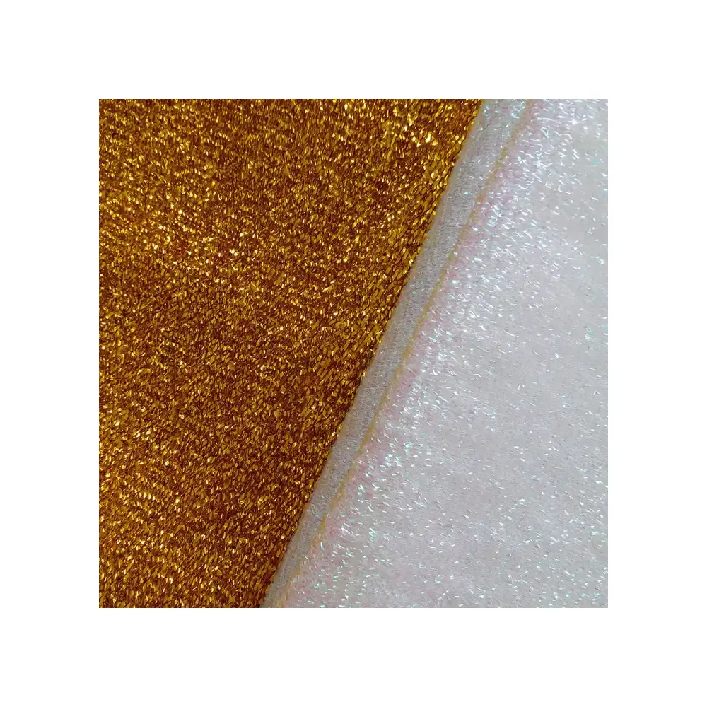Akşam elbise için parlak Polyester örme degrade renk dijital baskı Lurex metalik pilili kumaş