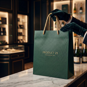 Coffret de spiritueux <span class=keywords><strong>vert</strong></span> forêt professionnel avec sac fourre-tout assorti, logo estampé à chaud or, emballage de vin 750 ml - Product Image 4
