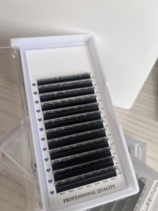 Nuevas Pestañas Populares LJ LB LC LD M L Curl Easy Fan, Pestañas Camellia de 0.07mm, Longitud Mixta de 8-15mm, Extensiones de Pestañas Voluminosas y Desordenadas - Product Image 2