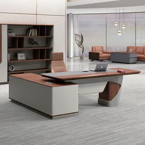 고품질 현대 나무로 되는 L 모양 코너 매니저 Ceo 두목 상업적인 가구 행정상 사무실 테이블