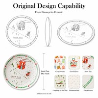 Décalcomanie de dessin animé moderne vaisselle en porcelaine écologique assiettes en céramique colorées pour fêtes de famille pour restaurant maison usine