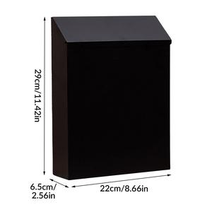 Boîte aux lettres murale noire moderne boîte de dépôt verrouillable pour porche extérieur bureau à domicile appartement poste pour réception de colis - Product Image 6