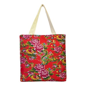 Sac fourre-tout en toile recyclée écologique grande capacité, style nord-est, motif floral, sac à bandoulière pour femme - Product Image 2