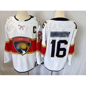 Maillot de hockey sur glace personnalisé blanc, gris sarcelle, vierge pour sublimation, avec logo Style Wild Cat, col à lacets, 100% polyester, pour jeunes et adultes - Product Image 1