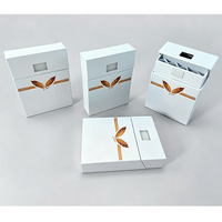Emballage personnalisé résistant aux enfants pour pré-rouleaux de papier, boîte en carton conique à bouton-poussoir CR, style cigarette, pour joints de papier.