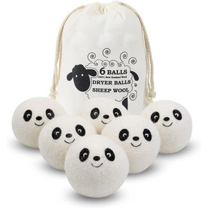 Boules de séchage en <span class=keywords><strong>laine</strong></span> faites à la main Assouplissant écologique à séchage rapide Taille XL 7cm de diamètre pour machine à laver Boule à linge et disques - Product Image 4