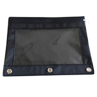 Pochette à crayons à 3 anneaux de couleur vive avec fenêtre transparente, sac de papeterie, classeur, organisateurs de classe