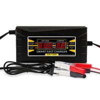 Pantalla en tiempo Real de voltaje y corriente, carga rápida inteligente, 12V/6A, cargador de batería de plomo-ácido