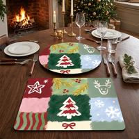 FEEPOP Sets de table de Noël doux, absorbants, réutilisables, écologiques, conformes aux normes européennes, testés REACH
