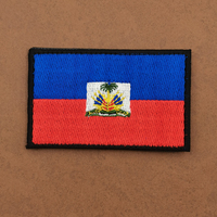 Drapeau Haïti Écusson Brodé Drapeau Pays Haïtien Blazer Brodé Insigne Écusson Coudre Fer sur
