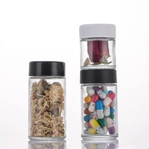 Barattoli in Vetro per Concentrati con Tappo a Vite Resistente ai Bambini, 15/30/60/90/120ml, Nero e Bianco, 5g 9g, per Confezionamento Fiori di Canapa - Product Image 2