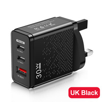 Chargeur de voyage USB-C et Type-C 30W PD personnalisé avec logo OEM ODM, 5V 2.4A QC 3.0, chargeur rapide pour iPhone Samsung Xiaomi Redmi
