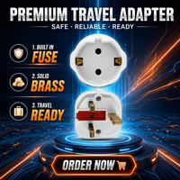 Adaptateur de voyage BS8546 13A 16A avec mise à la terre, de type EU à DE, de type G (Hong Kong/Royaume-Uni) à type F (Allemagne Schuko)